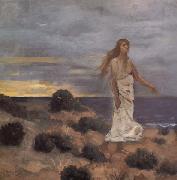 Pierre Puvis de Chavannes Mad Woman at the Edge of the Sea Sweden oil painting artist